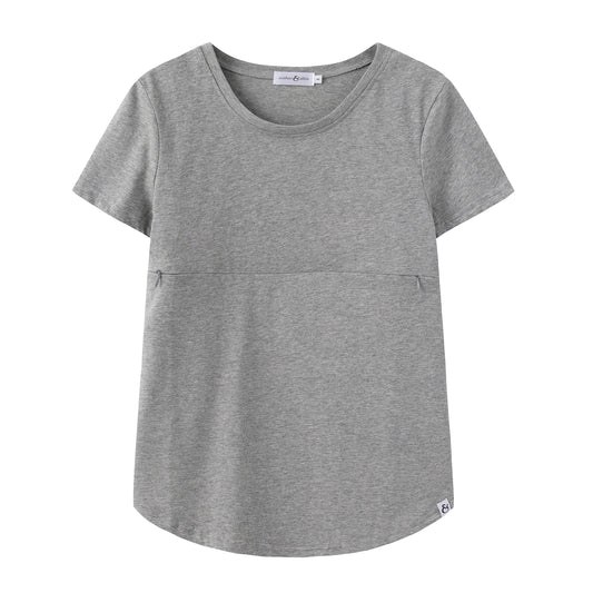Grey Everyday Breastfeeding Tee | 100% Cotton