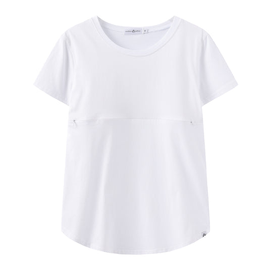 White Everyday Breastfeeding Tee | 100% Cotton