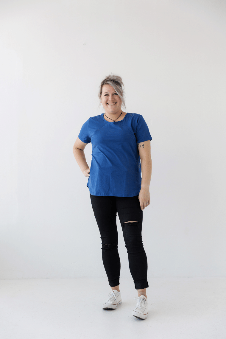 Sapphire Everyday Tee | Diagonal Zips