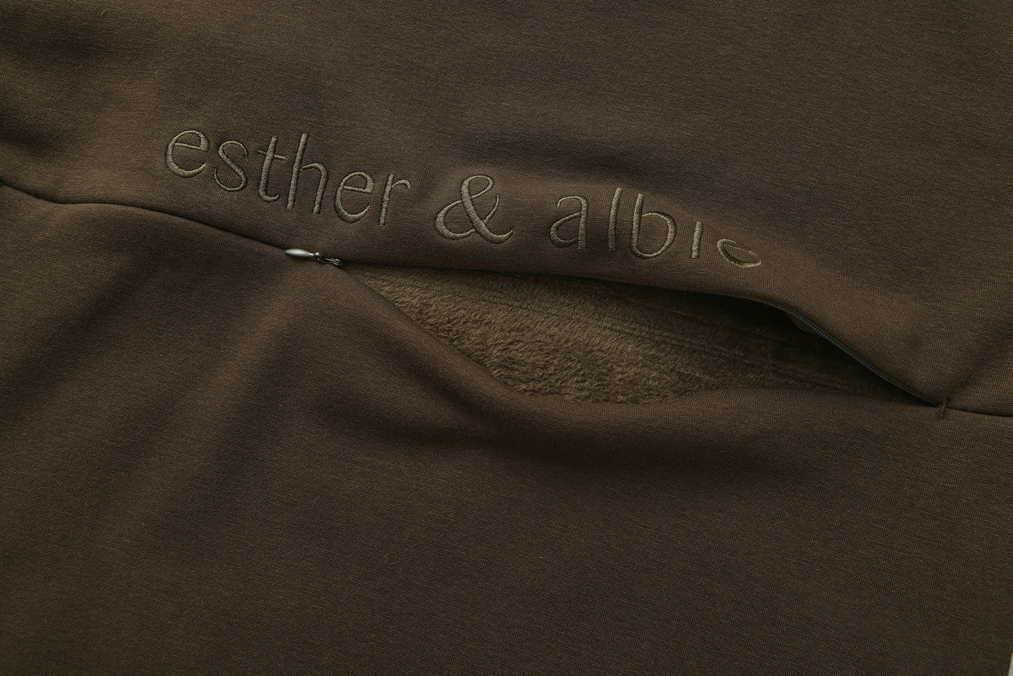 Khaki | Fur lined Crew Sweatshirt