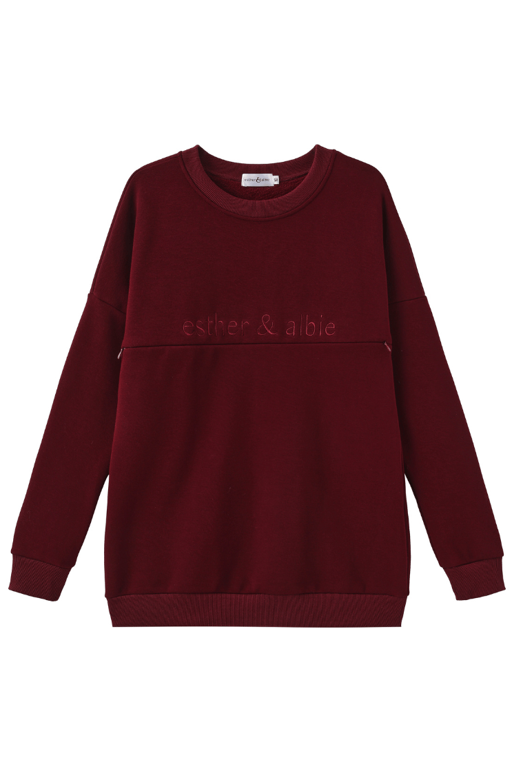 Merlot Fur Lined Sweatshirt