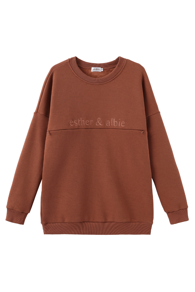 Copper Fur Lined Sweatshirt
