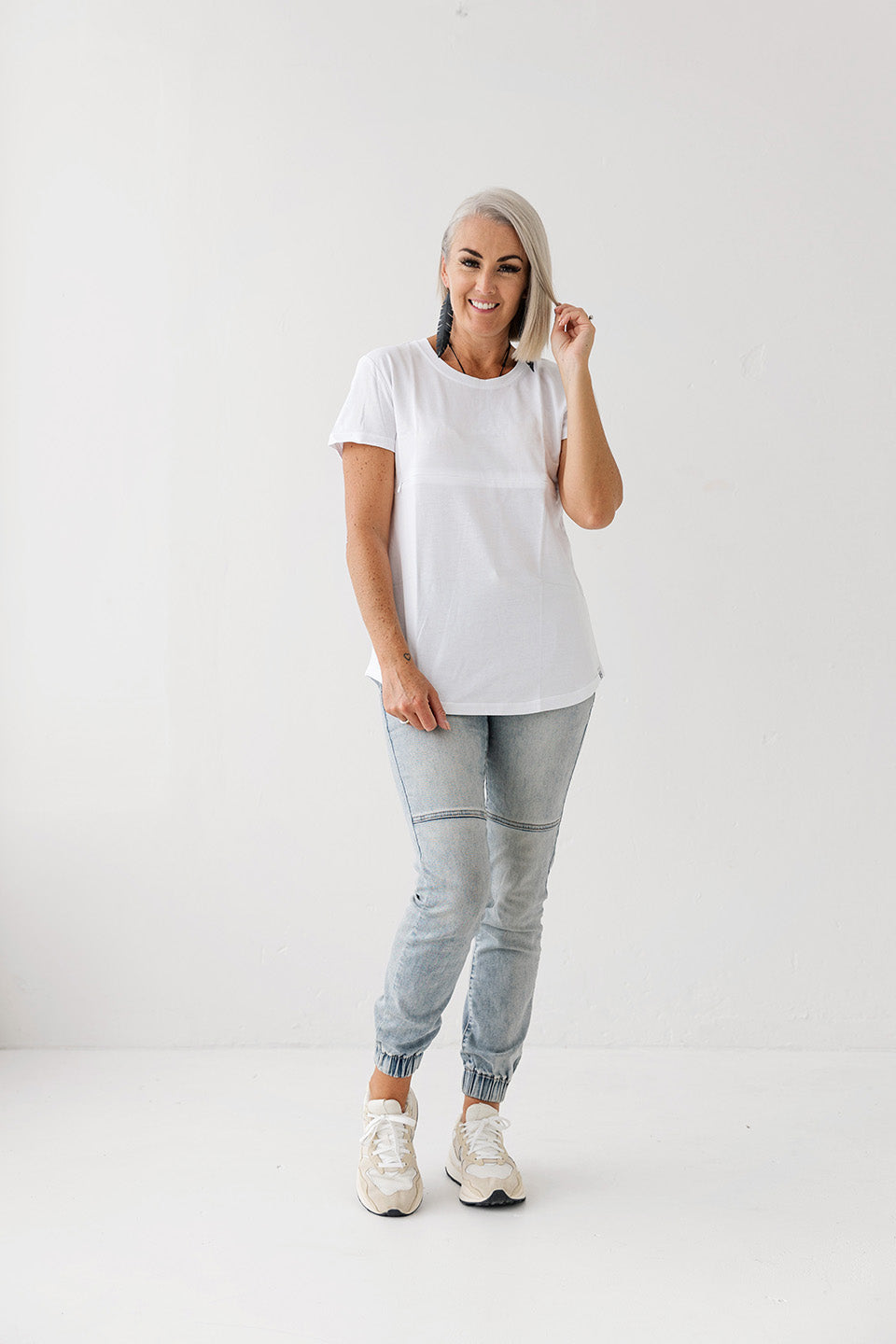 Rose Pink Horizontal Zip Breastfeeding Tee