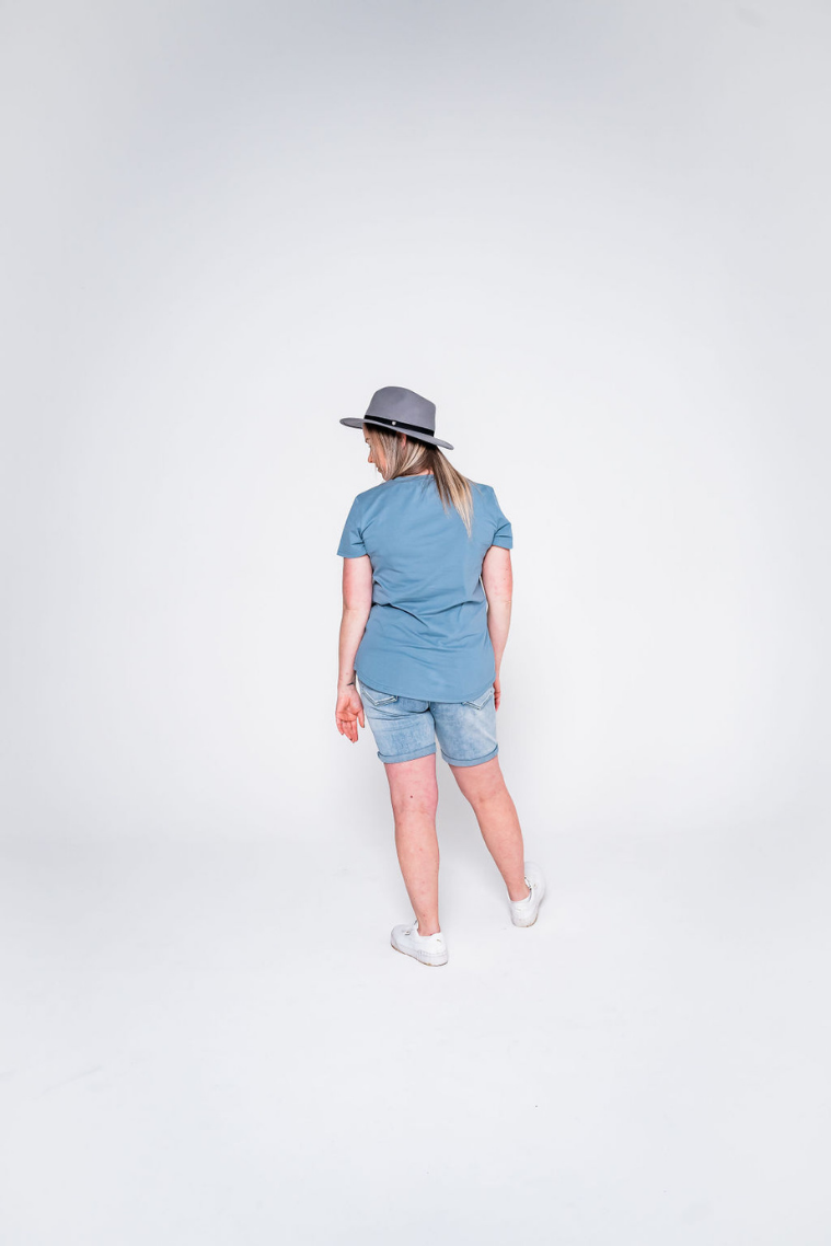 Ocean Blue Zip Breastfeeding T-Shirt