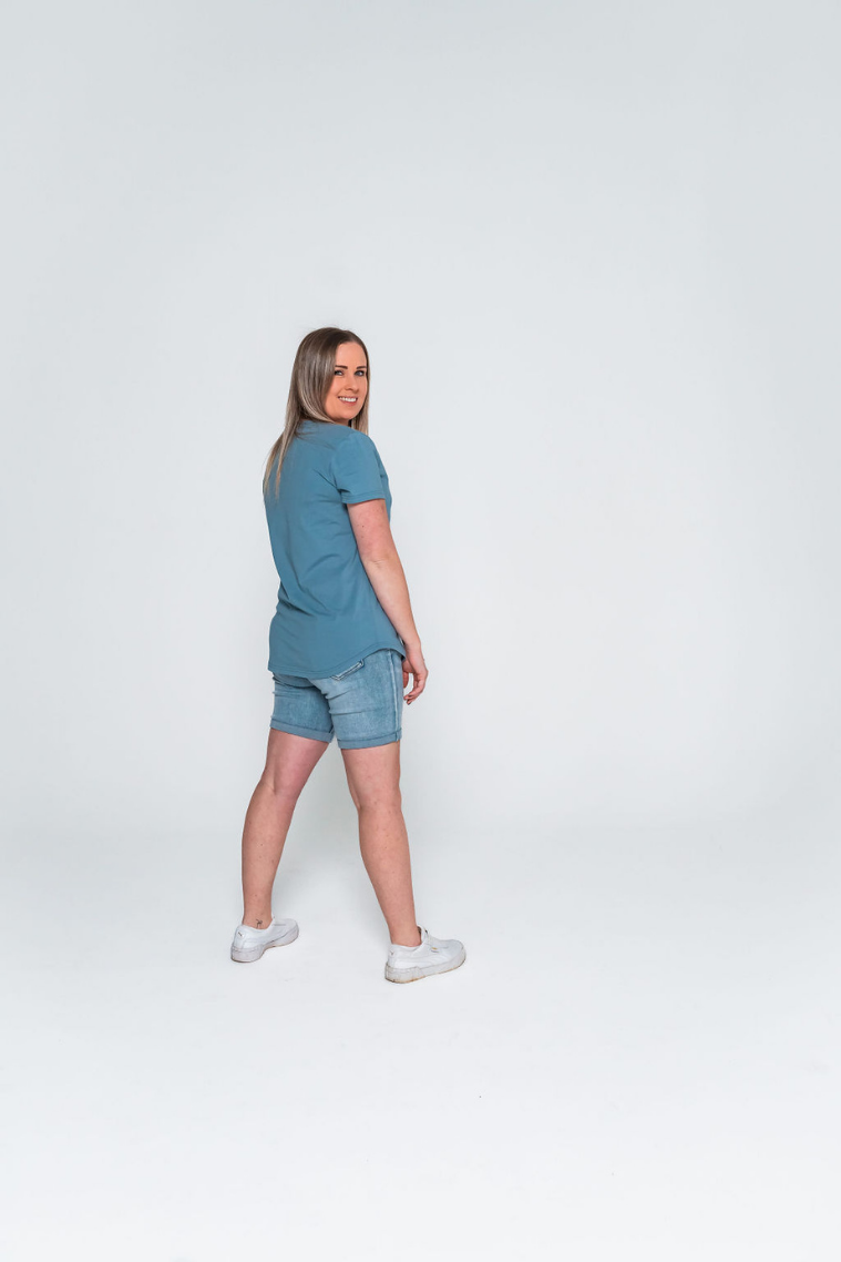 Ocean Blue Zip Breastfeeding T-Shirt