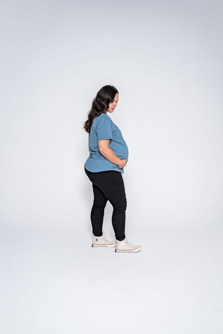 Ocean Blue Zip Breastfeeding T-Shirt