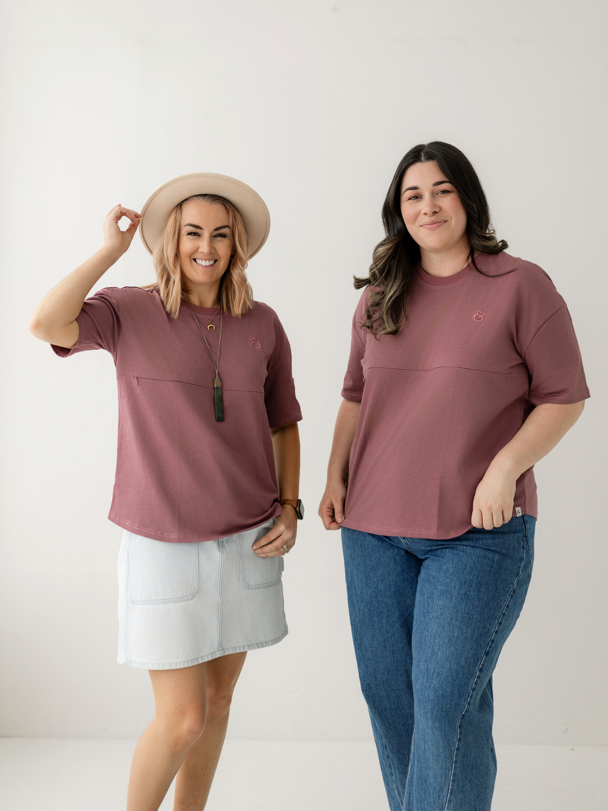 Rose Breastfeeding Tee | Horizontal Zip