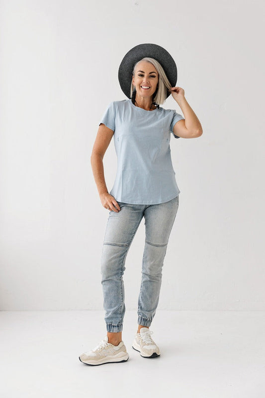 Blue Everyday Tee | Horizontal Zip