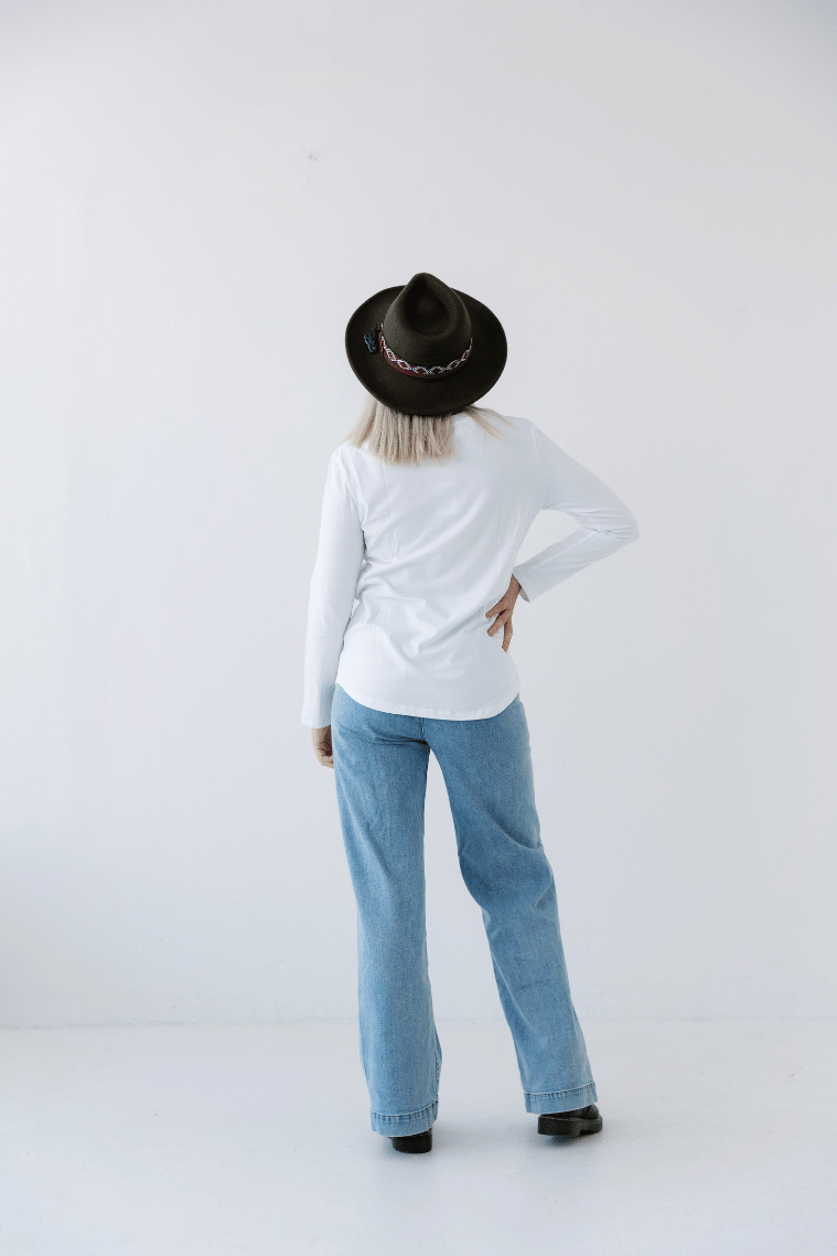 White Zip Top | Horizontal Zip