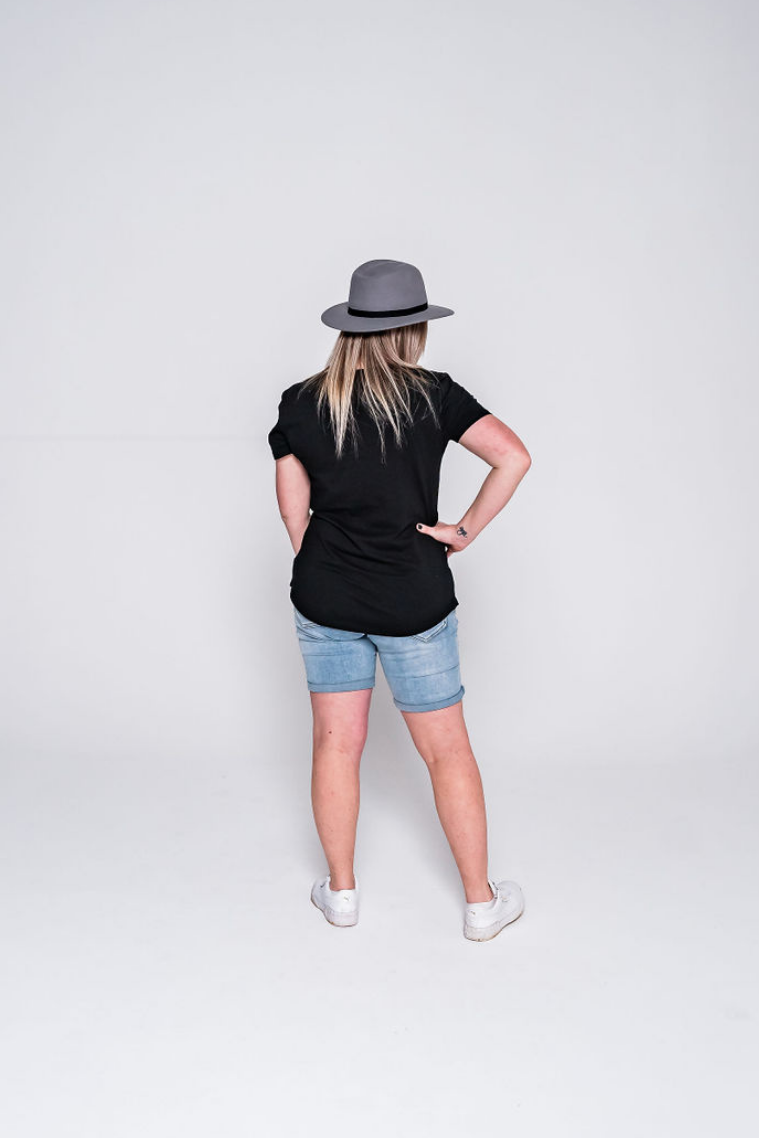 Printed Classic Black Breastfeeding T-Shirt