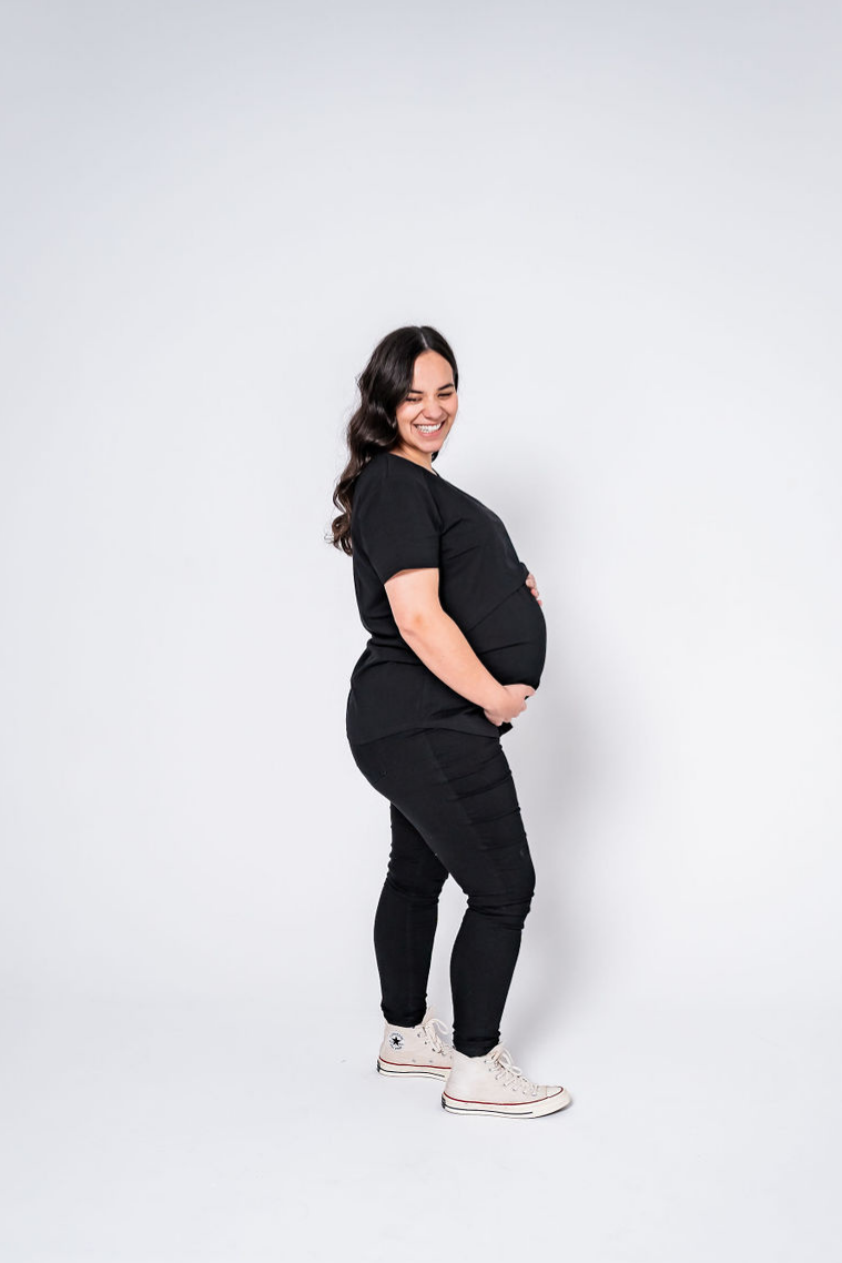 Printed Classic Black Breastfeeding T-Shirt