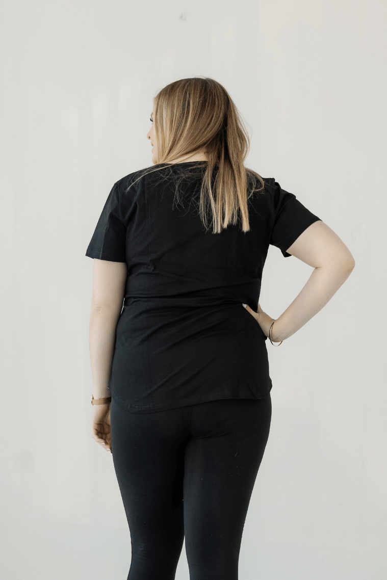 Black Everyday Tee | Horizontal Zip