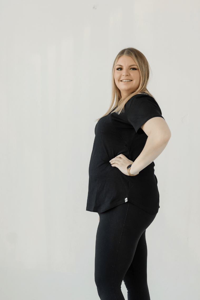 Black Everyday Tee | Horizontal Zip