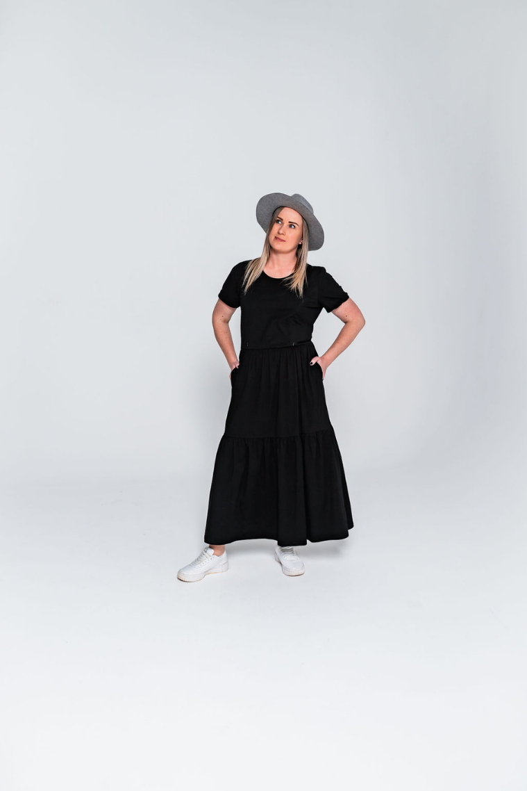 Black Layer Breastfeeding Dress