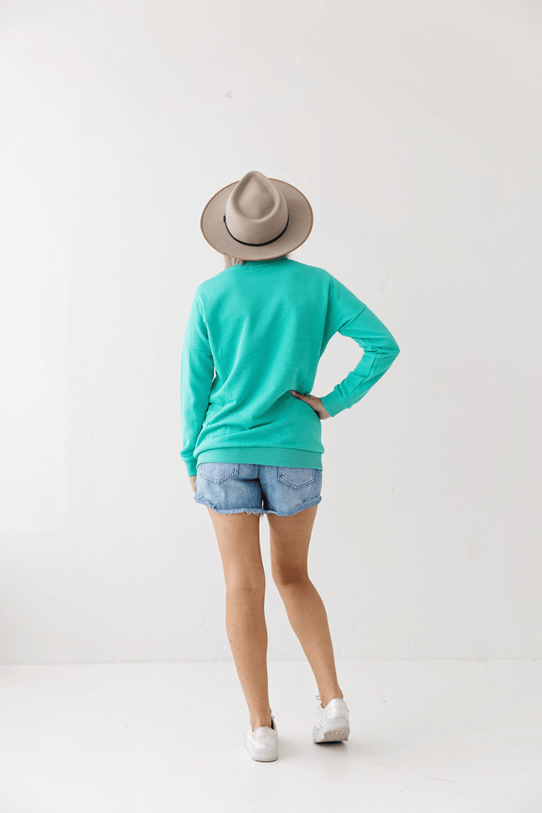 Aqua Embroidery Breastfeeding Crew