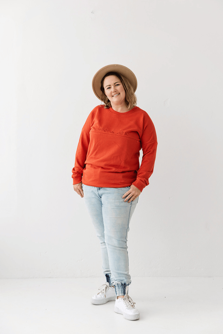 Aqua Embroidery Breastfeeding Crew