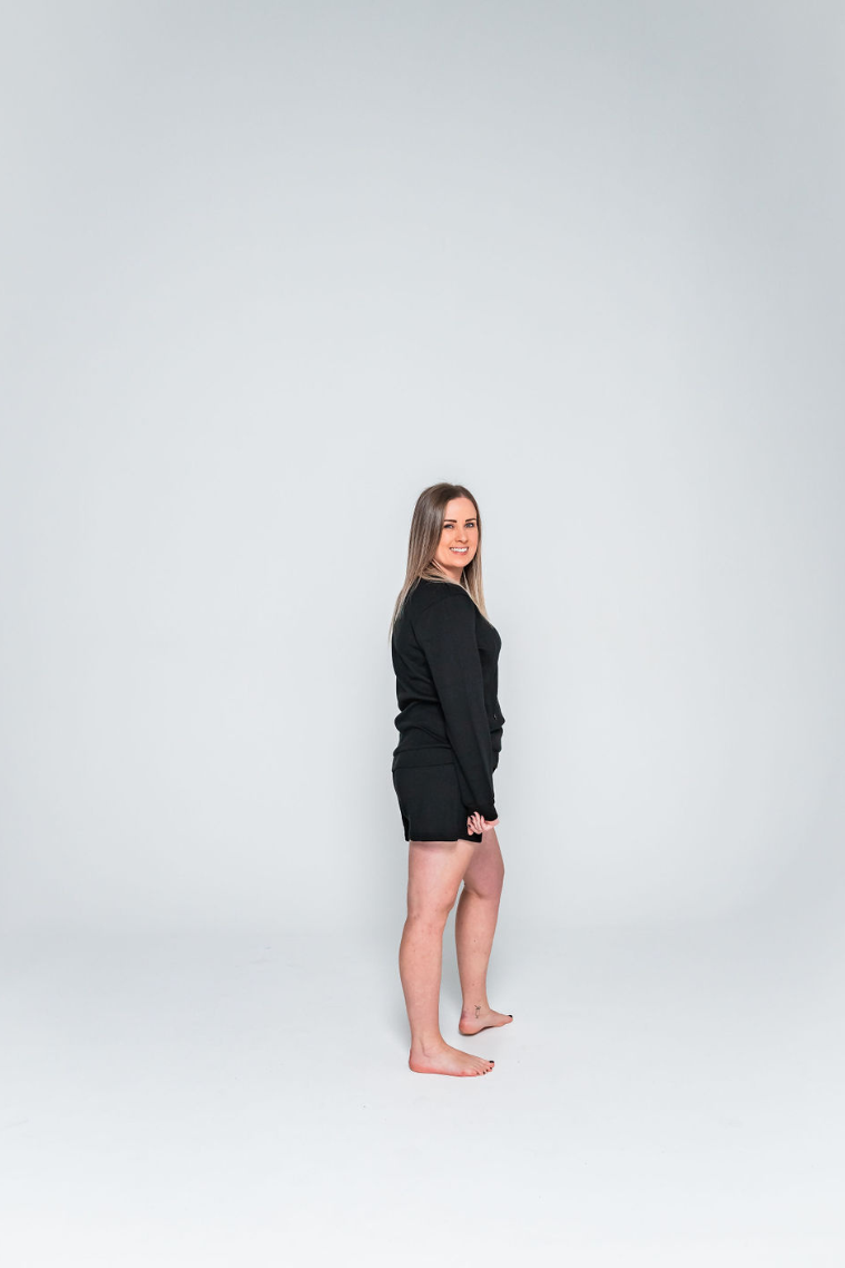 Black Breastfeeding Loungewear Set - Shorts
