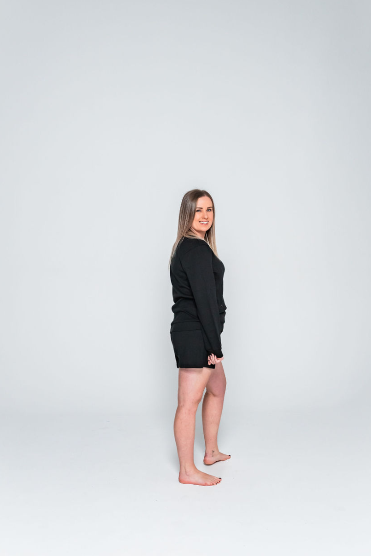 Black Breastfeeding Loungewear Set - Shorts