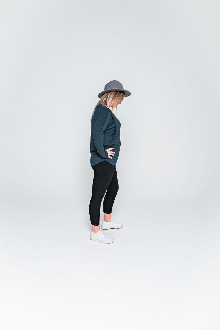 Deep Blue Batwing Breastfeeding Top