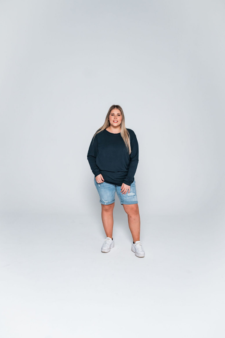 Deep Blue Batwing Breastfeeding Top