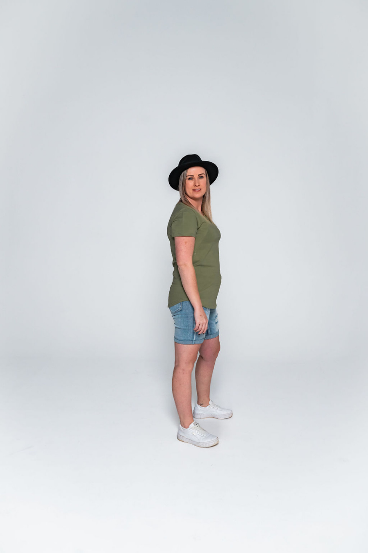 Deep Sage Zip Breastfeeding T-Shirt