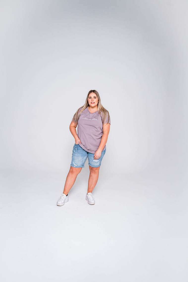 Printed Dusty Lavender Zip Breastfeeding T-Shirt