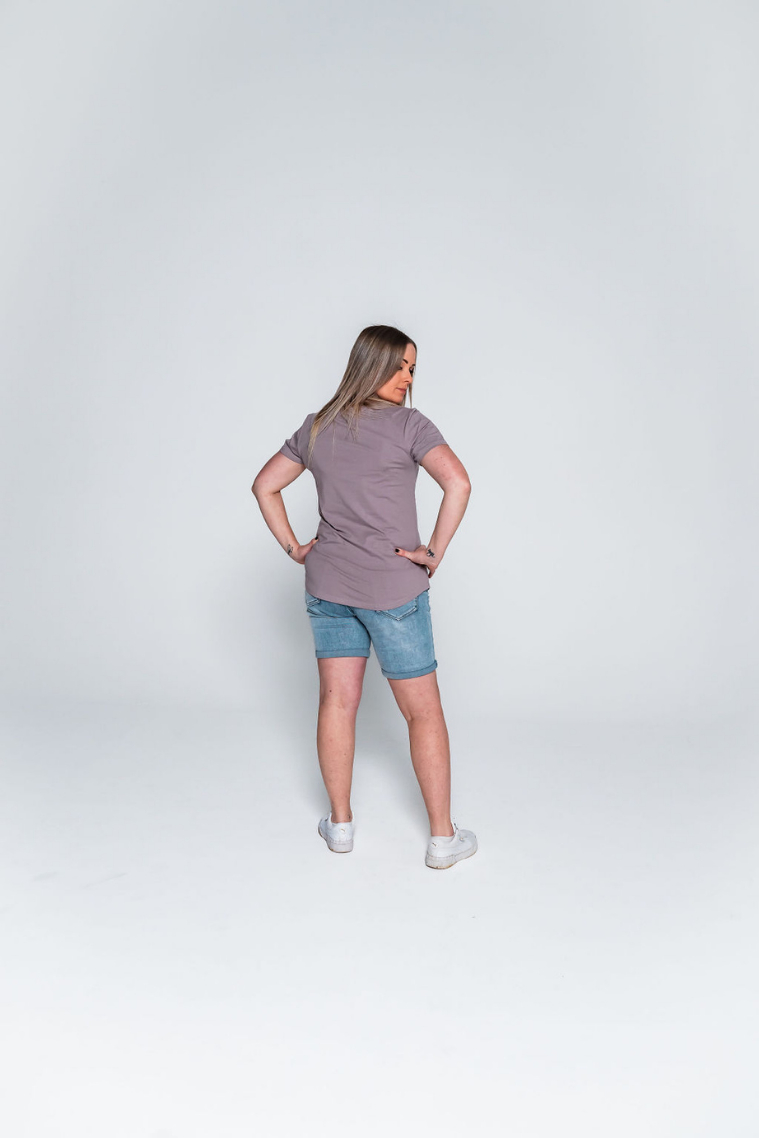 Dusty Lavender Zip Breastfeeding T-Shirt