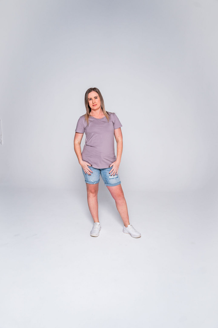 Dusty Lavender Zip Breastfeeding T-Shirt