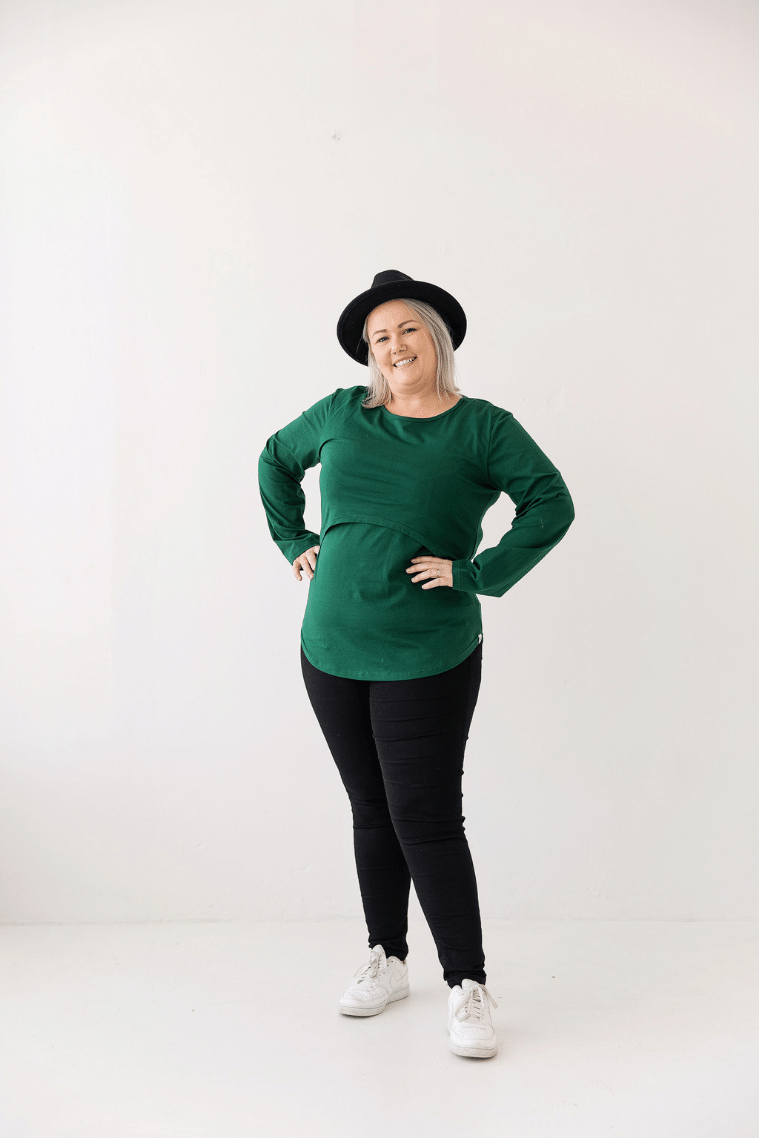 cotton/spandex breastfeeding top