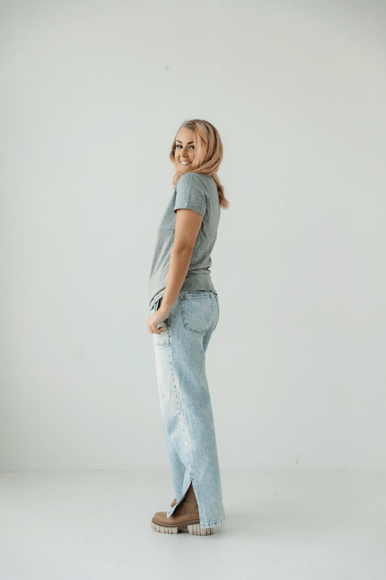 Grey Everyday Tee | Horizontal Zip
