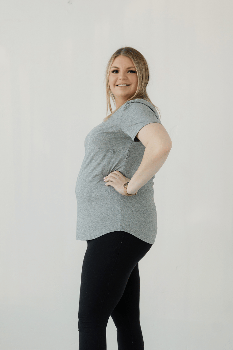 Grey Everyday Tee | Horizontal Zip
