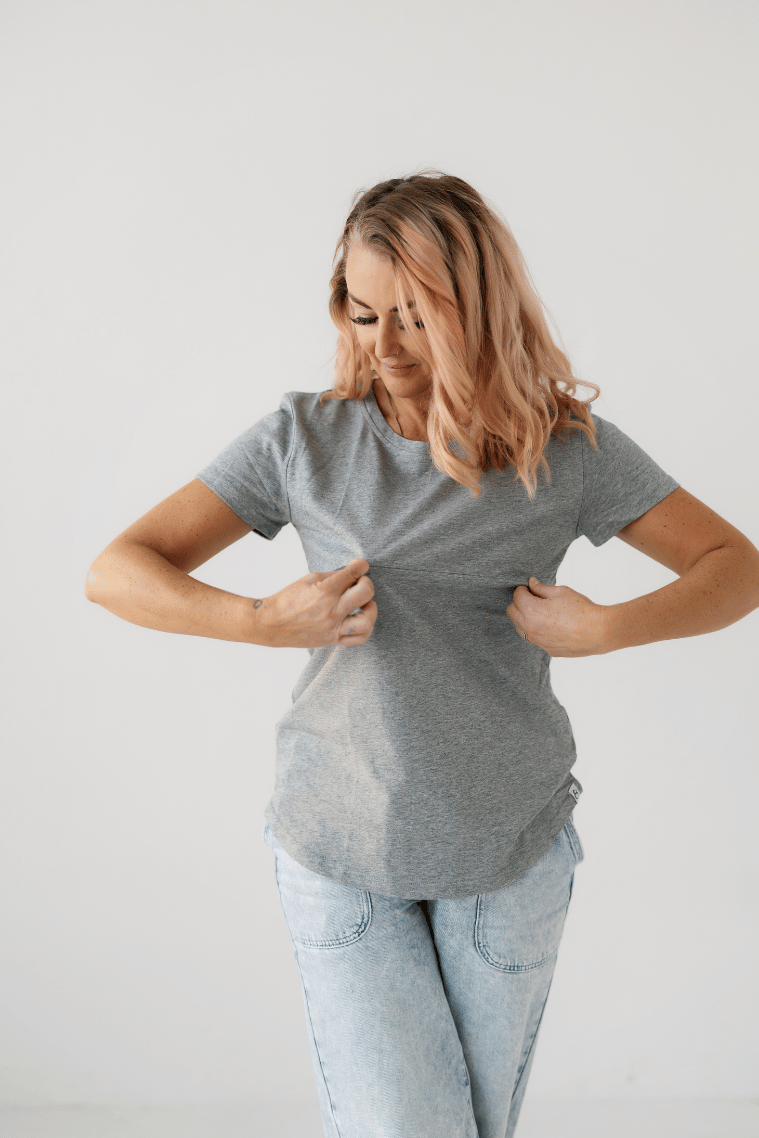 Grey Everyday Tee | Horizontal Zip