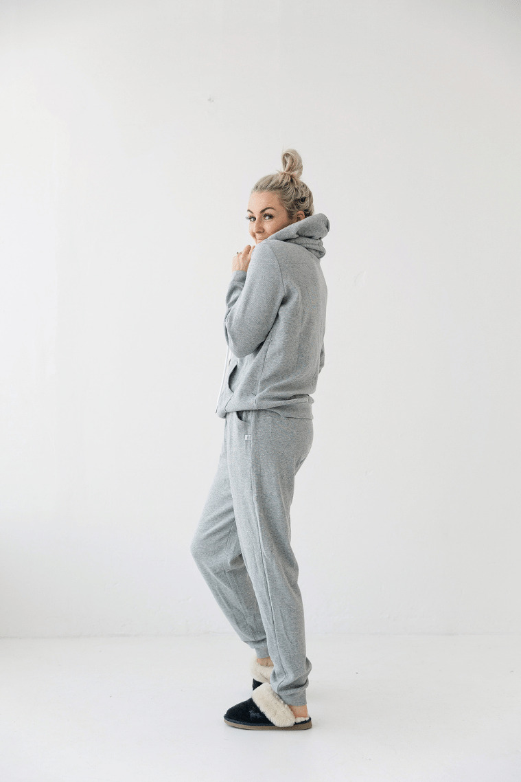 hoodie breastfeeding loungewear set stretch fabric
