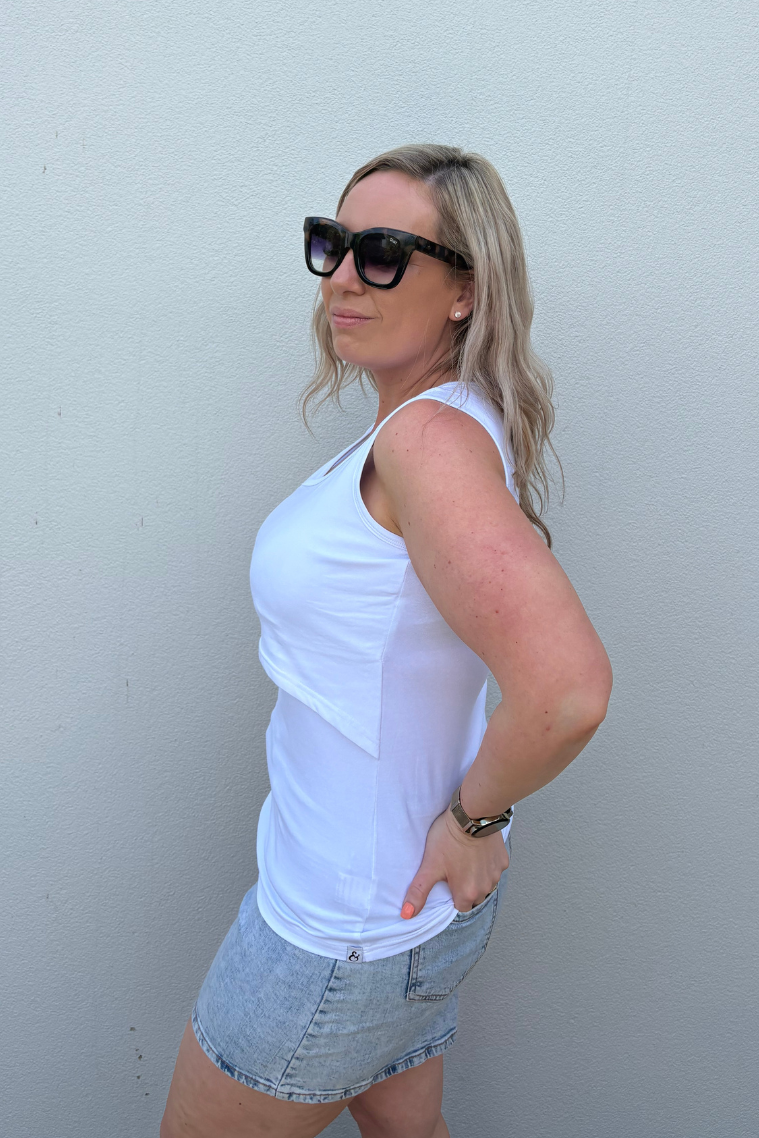 White Everyday Breastfeeding Singlet