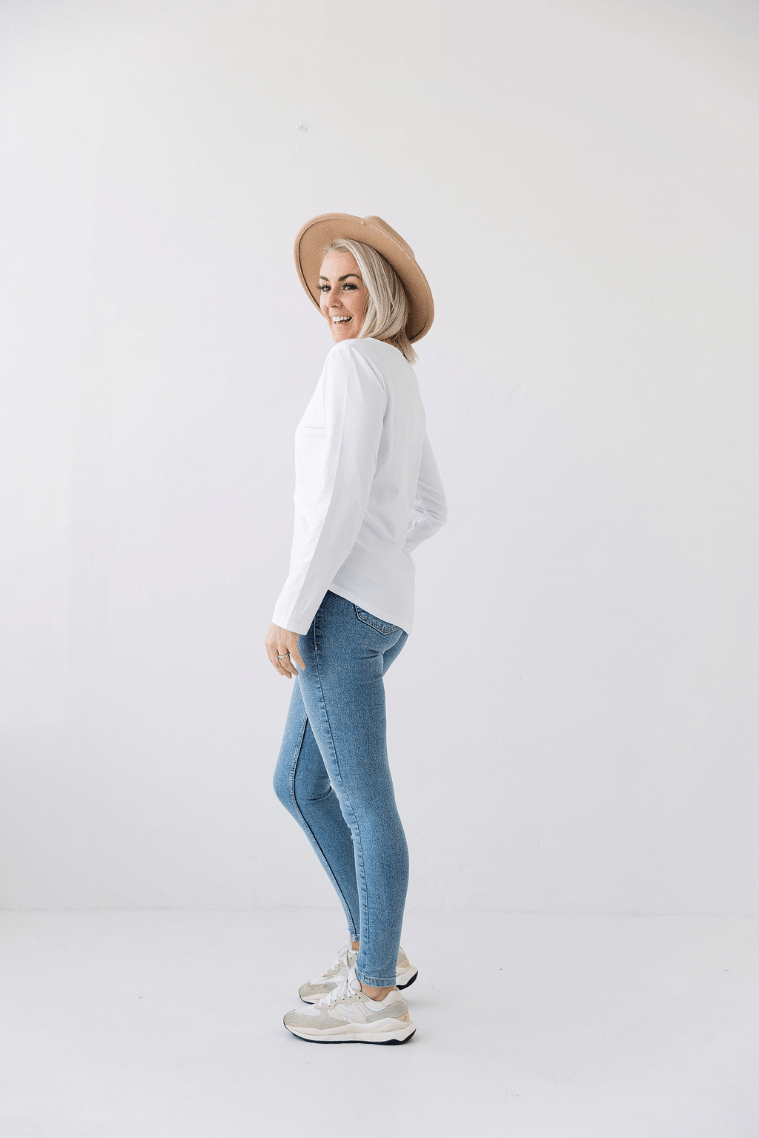 classic flap breastfeeding top white
