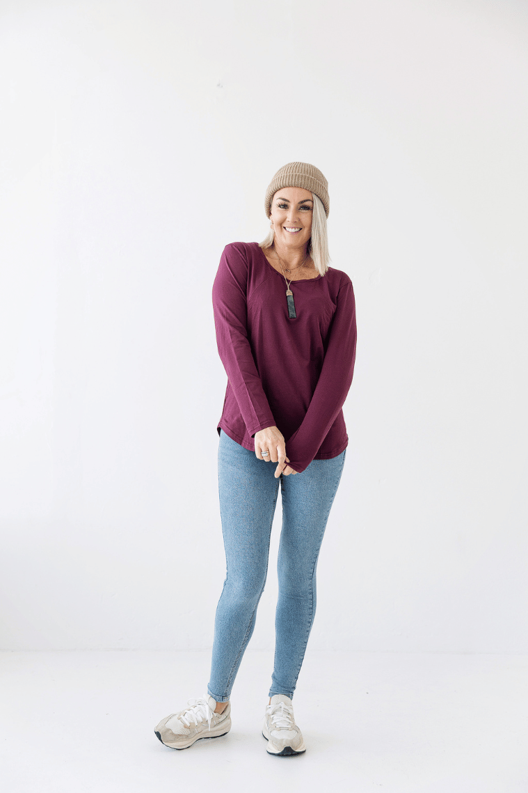 Wine Zip Breastfeeding Top