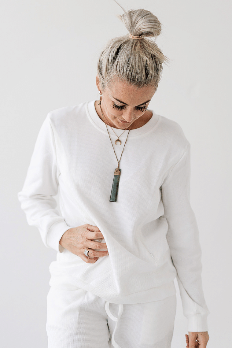 White Breastfeeding Loungewear Set