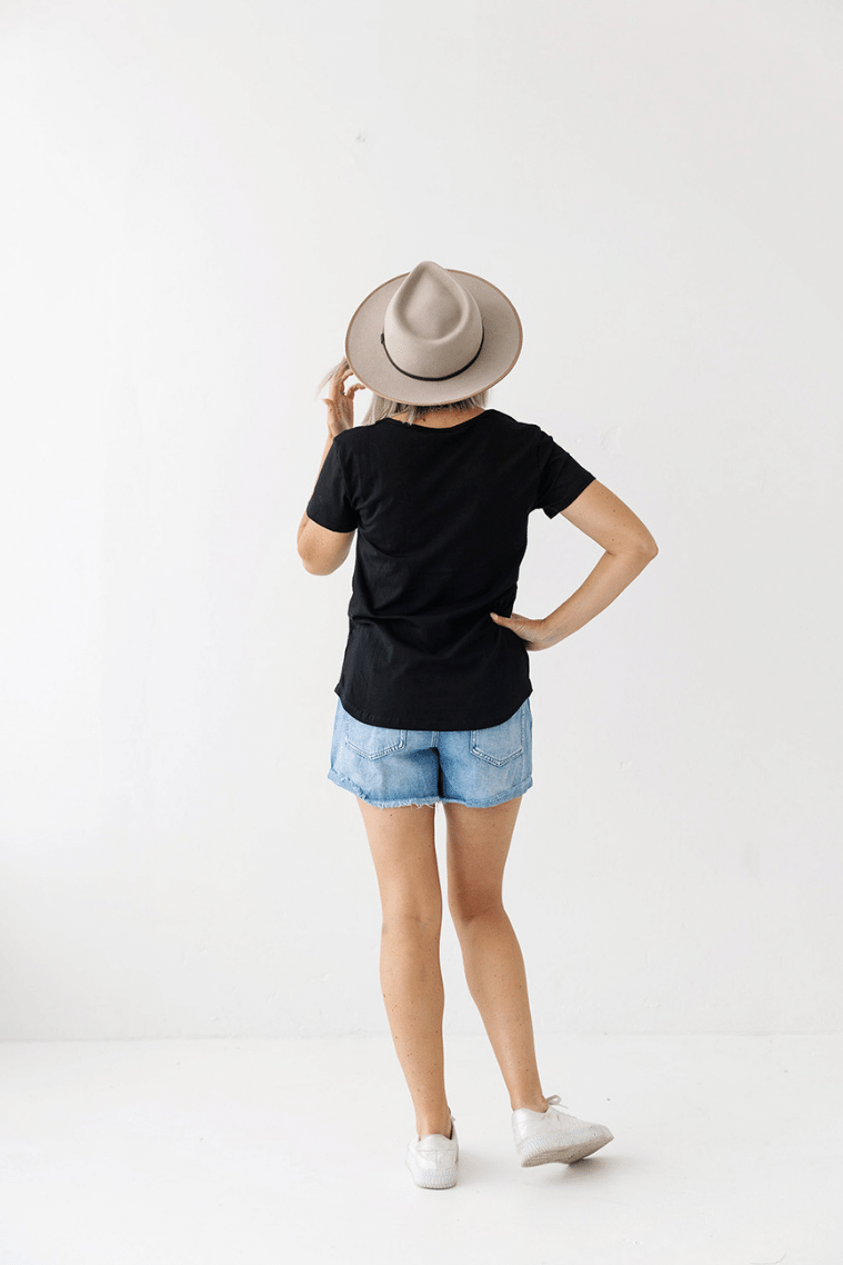 Black Everyday Tee | Diagonal Zips