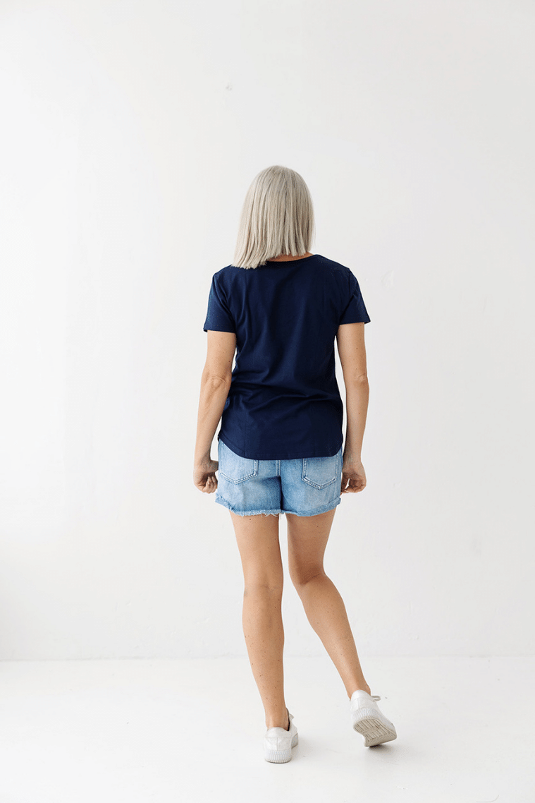 Navy Everyday Tee | Diagonal Zips