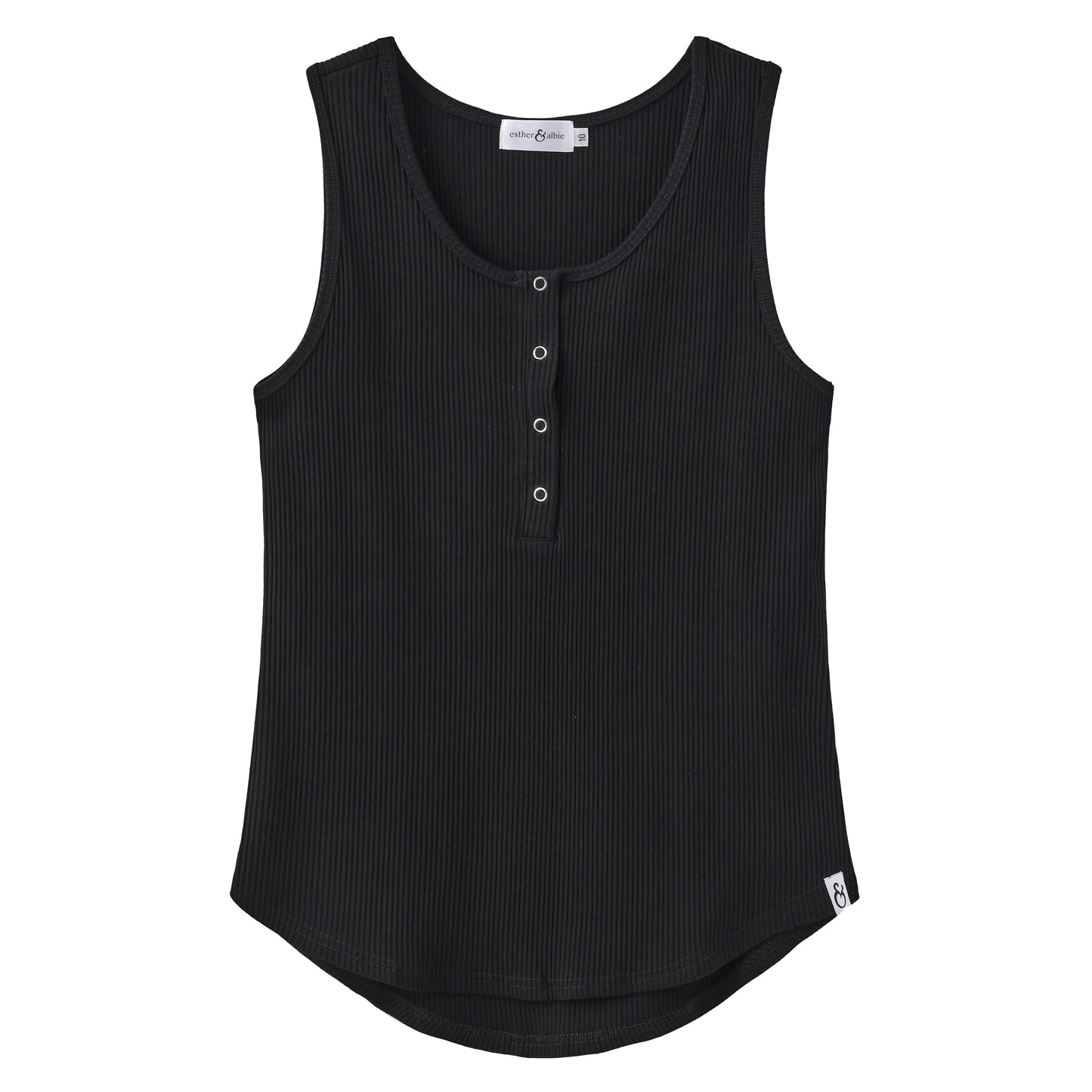 Black Rib Breastfeeding Singlet