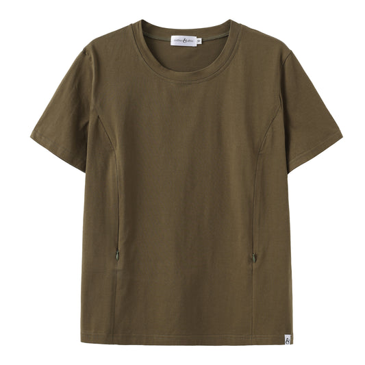 Khaki Everyday Tee | Vertical Zips