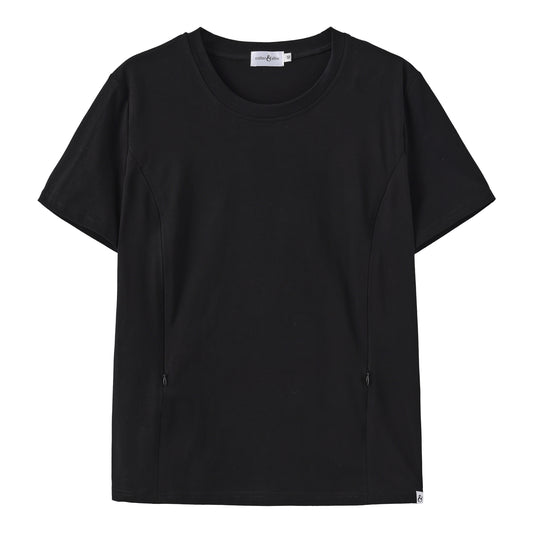 Black Everyday Tee | Vertical Zips