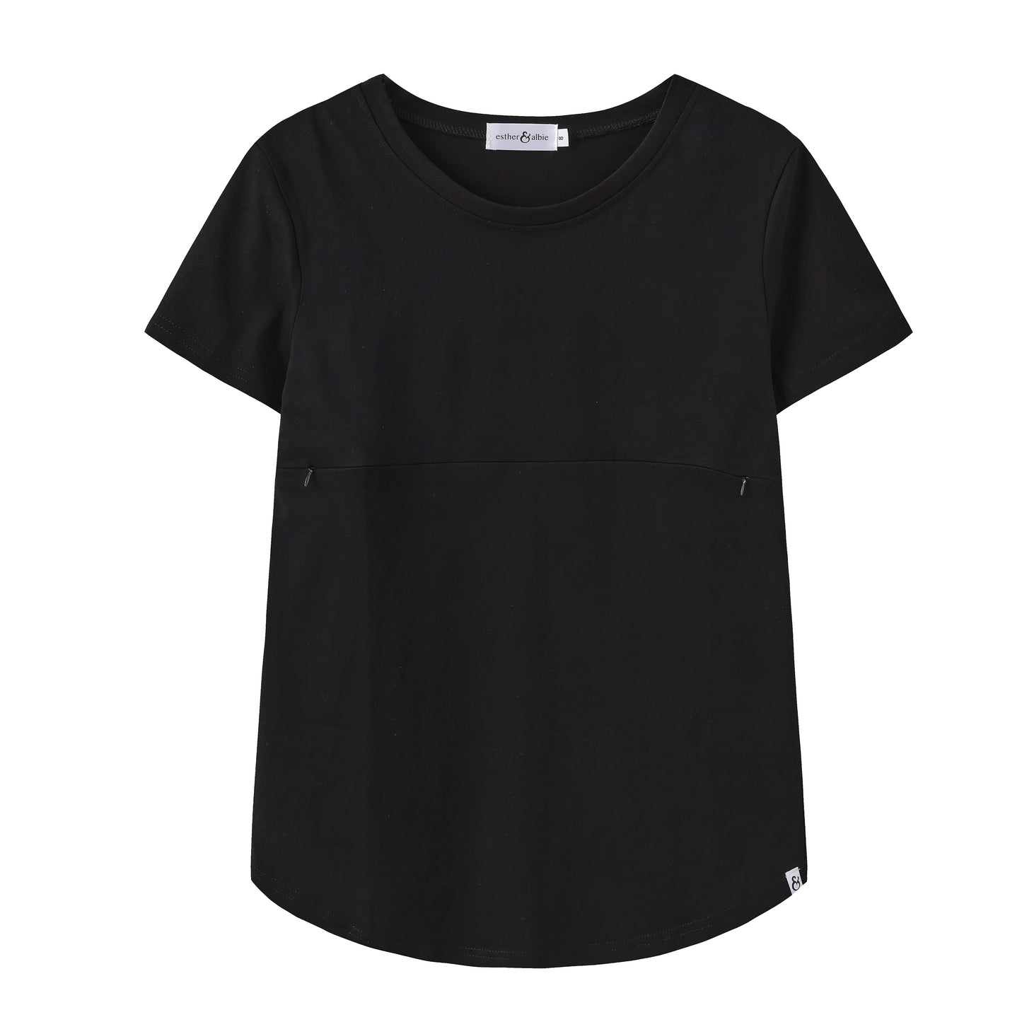 Black Everyday Tee | Horizontal Zip