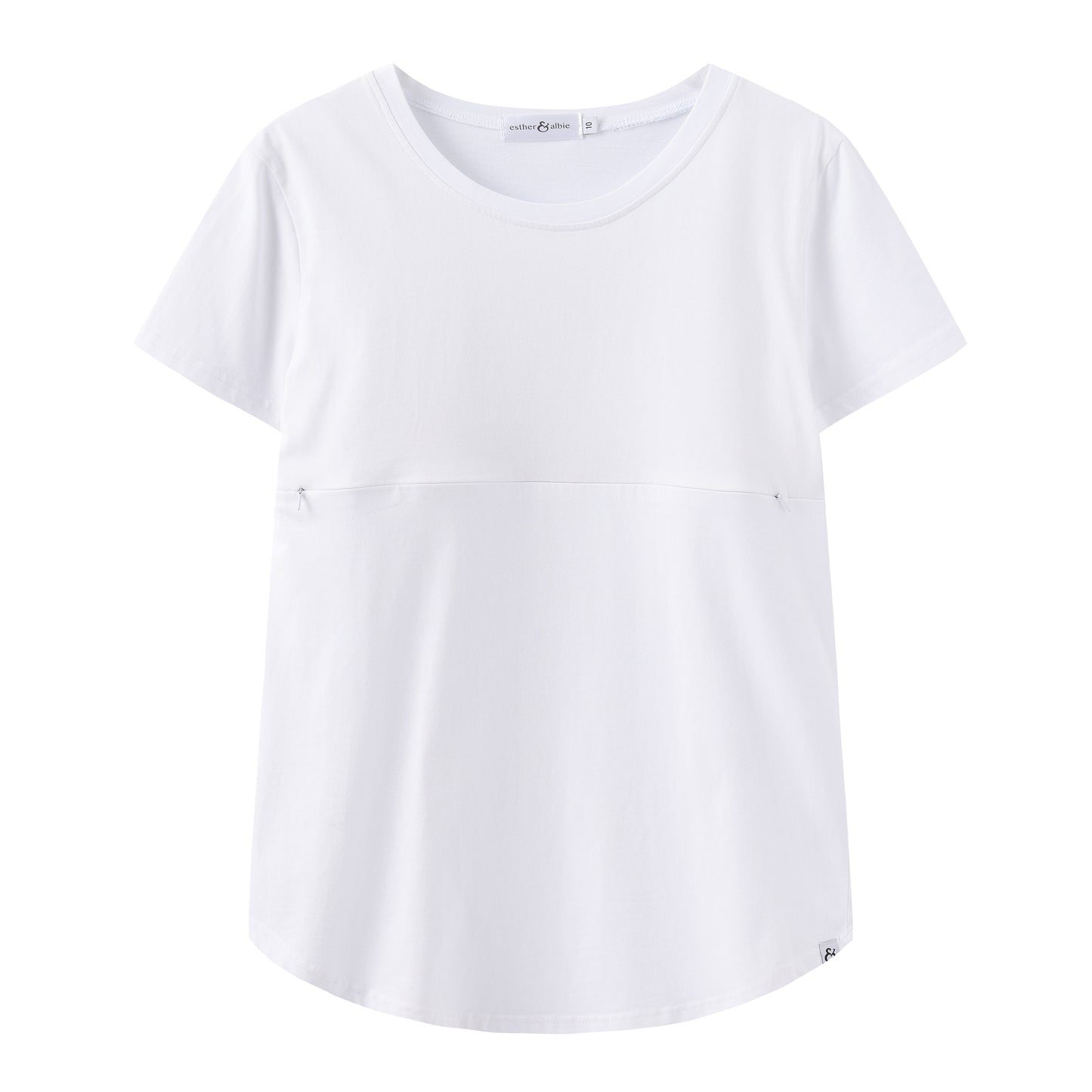 White Everyday Tee | Horizontal Zip