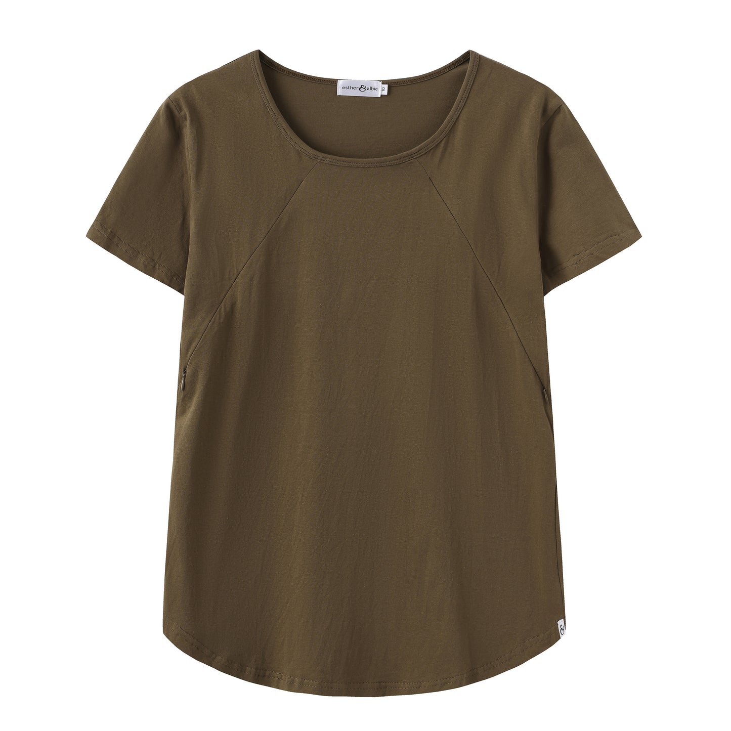 Khaki Everyday Tee | Diagonal Zips