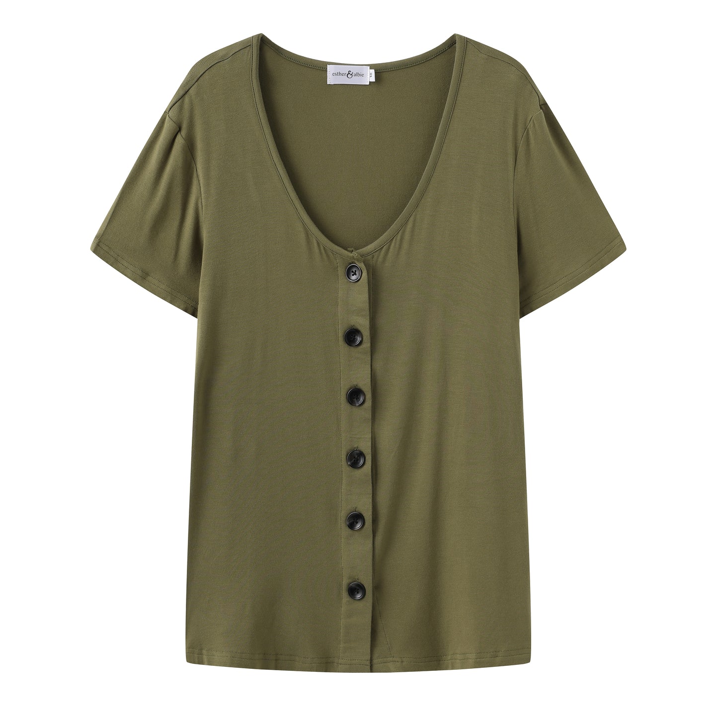 Khaki Button Breastfeeding Top