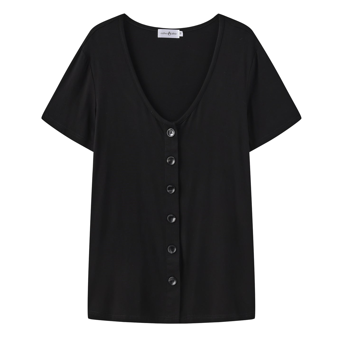 Black Button Breastfeeding Top