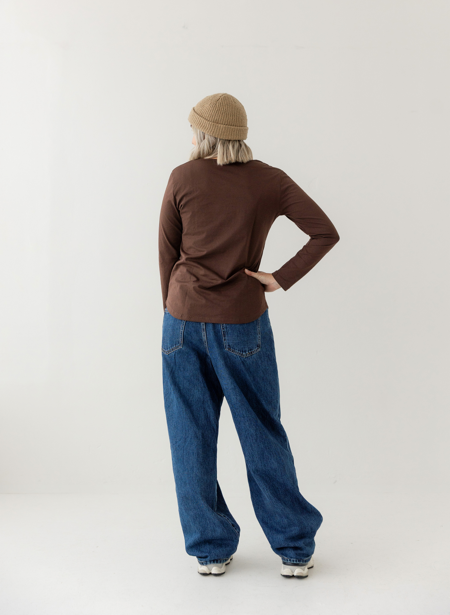 Chocolate Zip Long Sleeve Top | Diagonal Zips