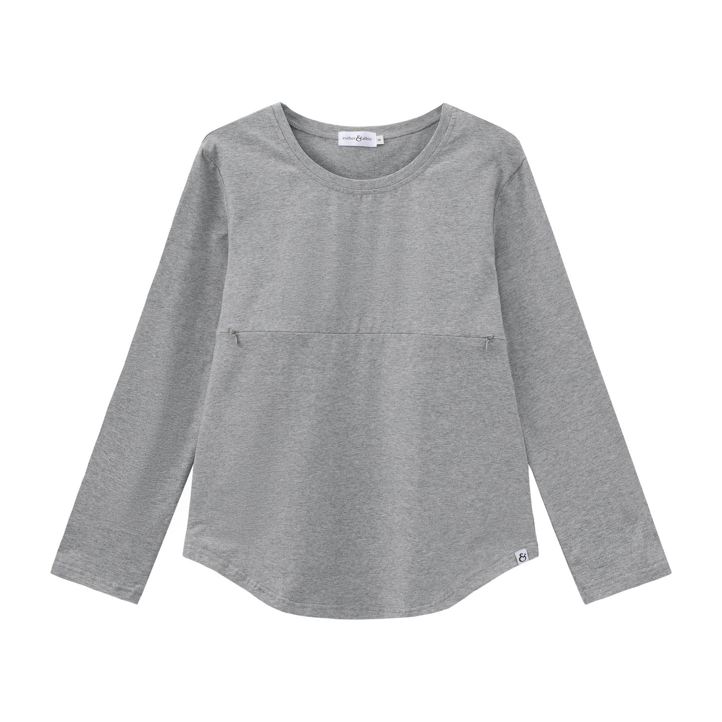Grey Everyday Long sleeve Top | Horizontal Zip