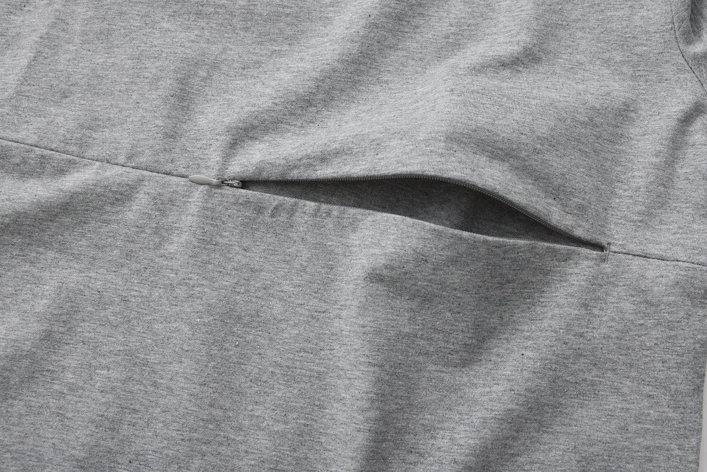 Grey Everyday Long sleeve Top | Horizontal Zip